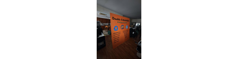 Double X Banner  180 x 200 cm Full Color Printed Cyprus Printing Center