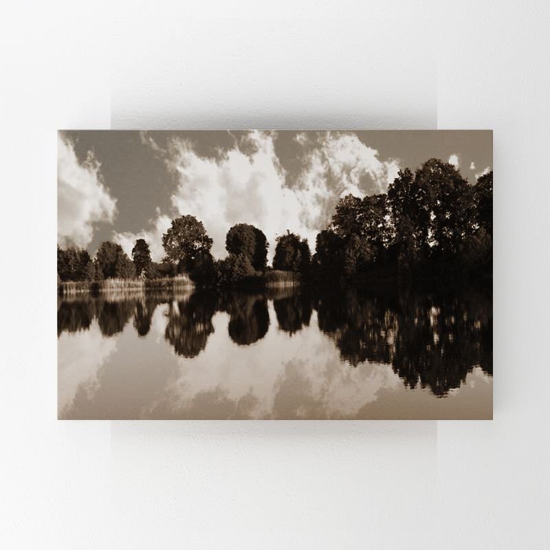 Black and White Lake View Painting