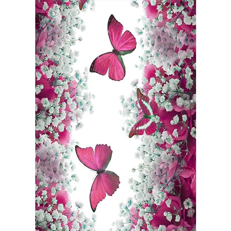 Butterfly and Flower Patterned Digital Printed Carpet