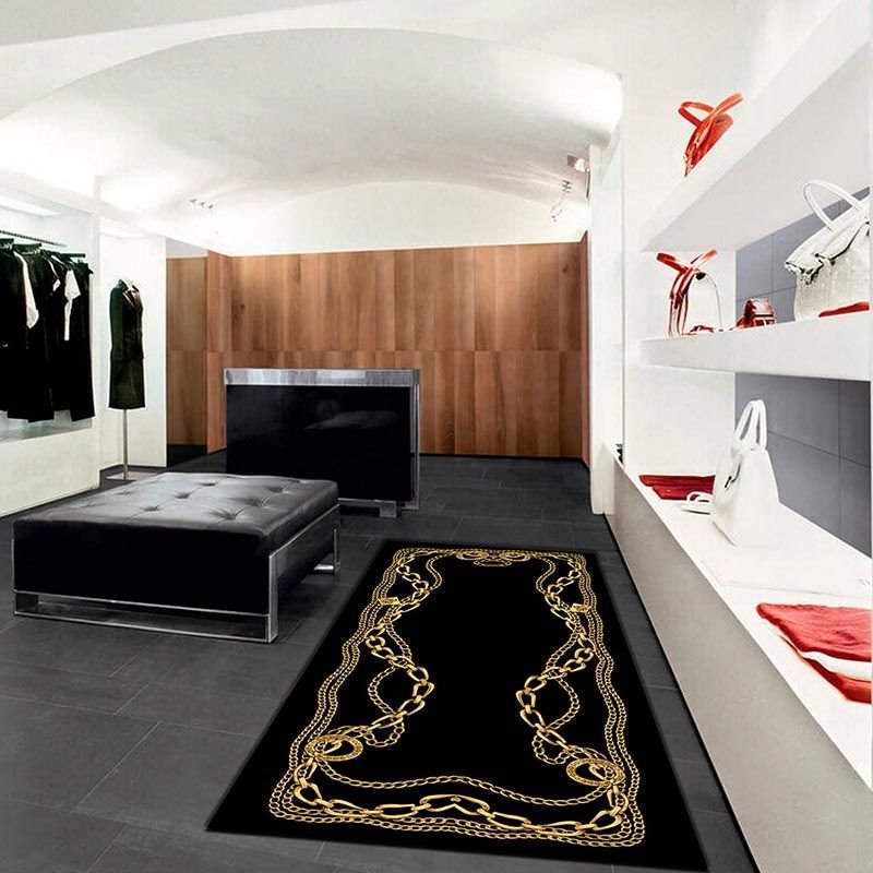 Chain Pattern Digital Printed Carpet