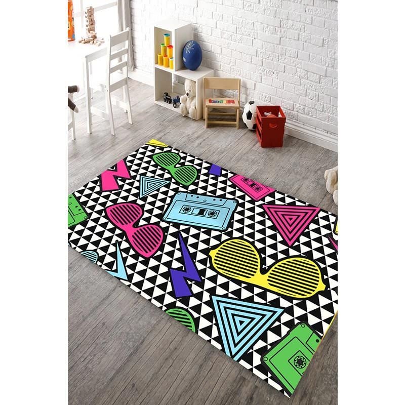 Colorful Glasses Geometric Floor Digital Printed Carpet