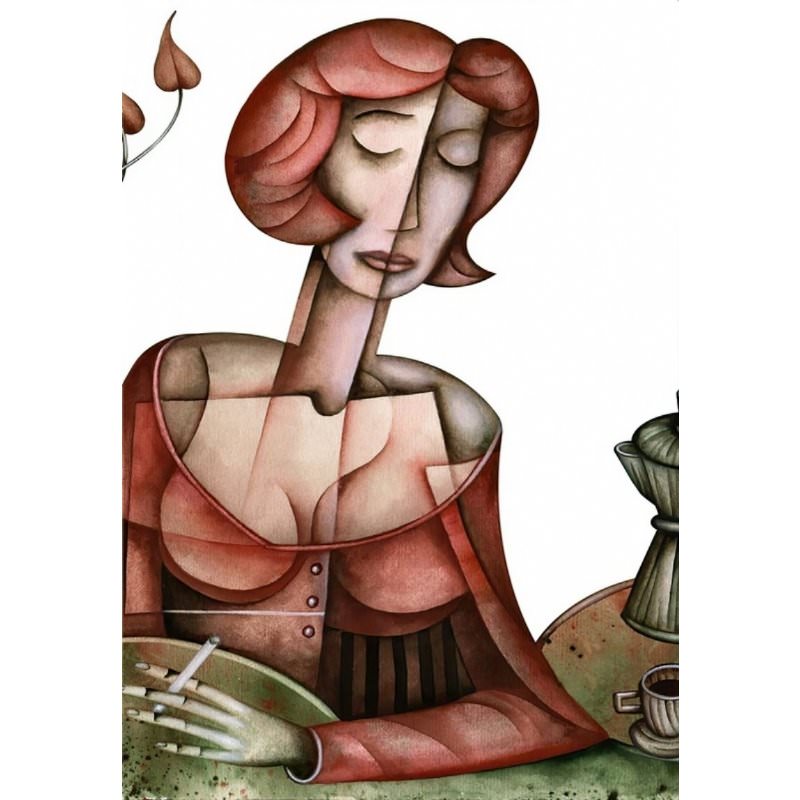 Cubist Woman Painting Cubist Woman Painting