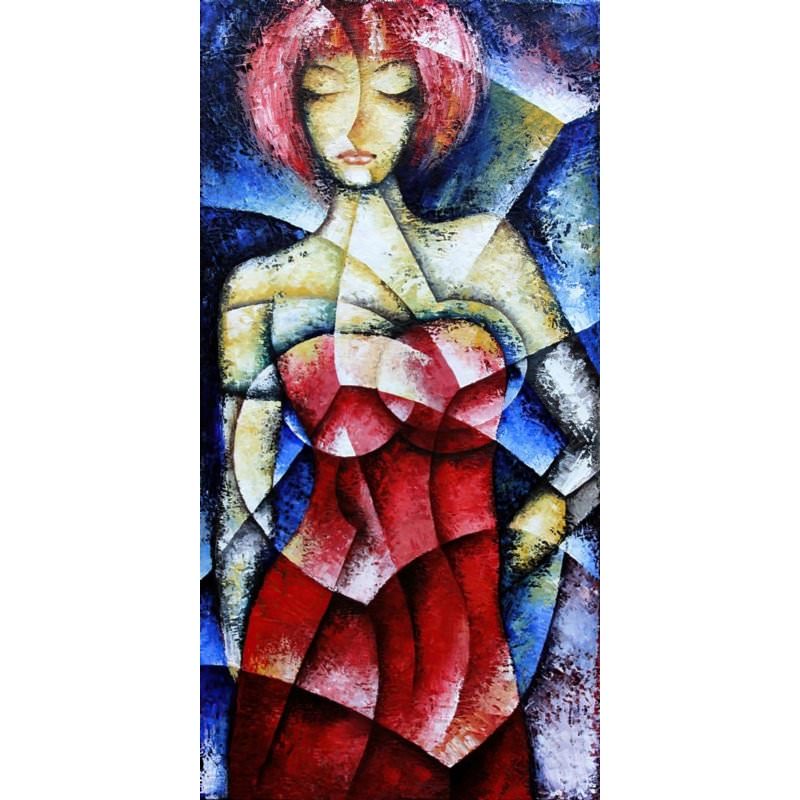 Elegant Female Cubism Painting