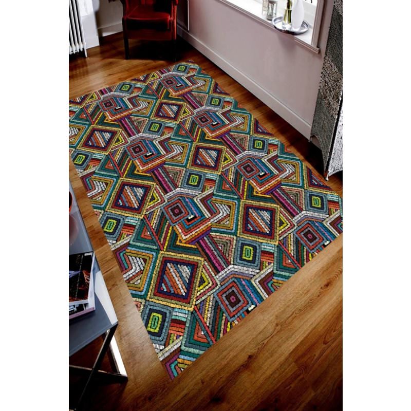 Fan Motif Patterned Digital Printed Carpet
