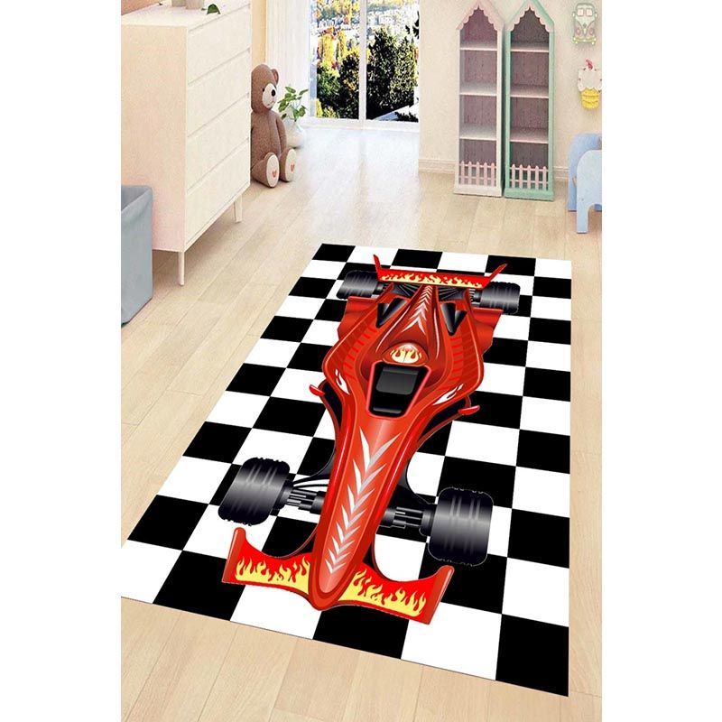 Formula One Car Patterned Digital Printed Carpet Formula One Car Patterned Digital Printed Carpet