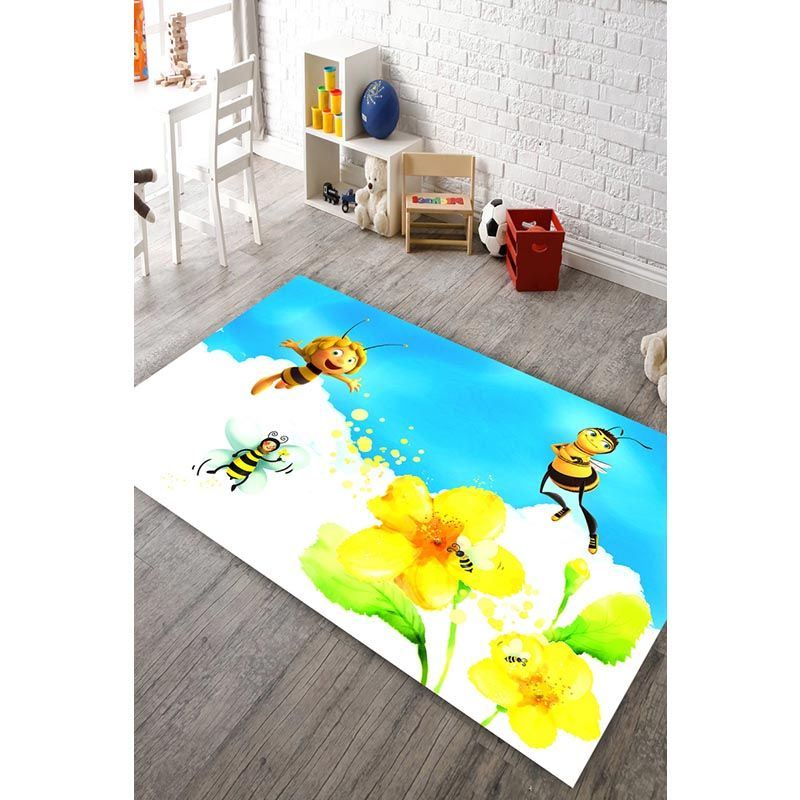 Fun Bees Cloudy Digital Printed Carpet
