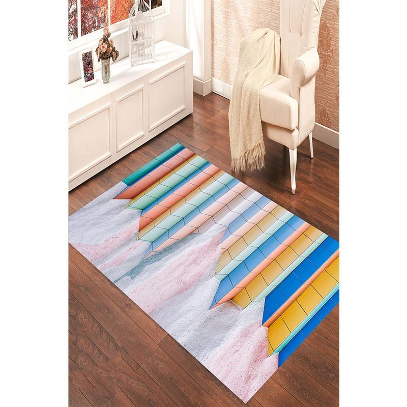 Ice Coated Rectangle Colors Digital Printed Carpet
