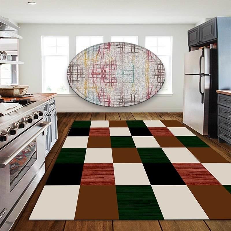 Mixed Square Pattern Digital Printed Carpet