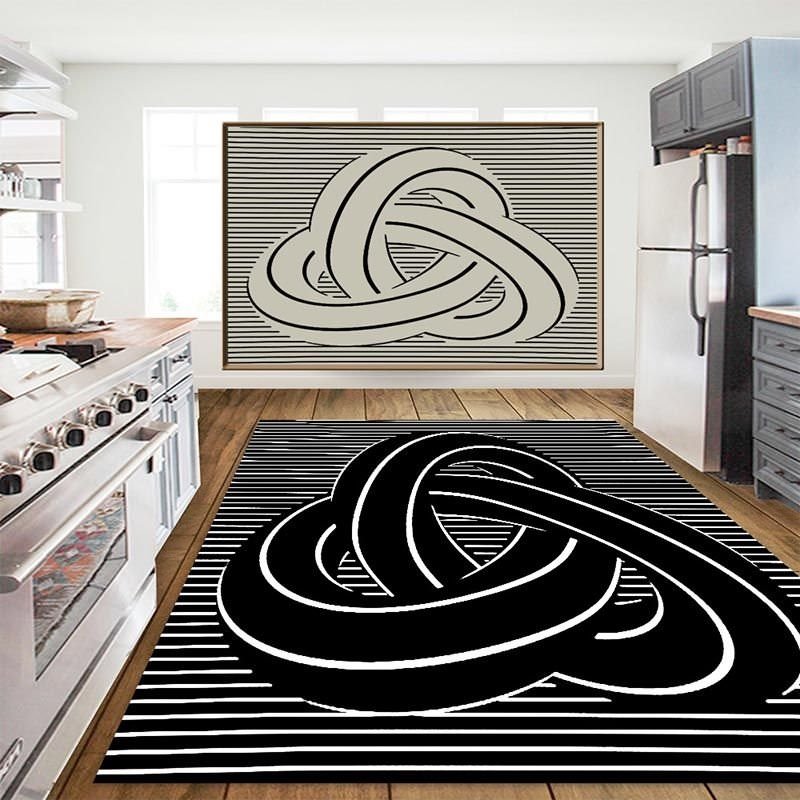 Modern Ring Pattern Digital Printed Carpet