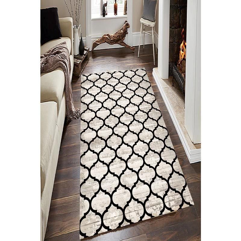 Oval Geometric Pattern Digital Printed Carpet