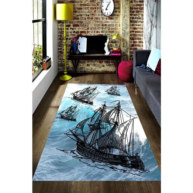 Pirate Ship Pattern Digital Printed Carpet Pirate Ship Pattern Digital Printed Carpet