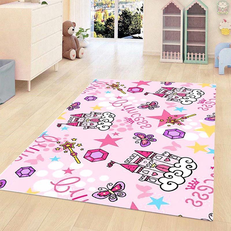 Castle Patterned Digital Printed Carpet Castle Patterned Digital Printed Carpet