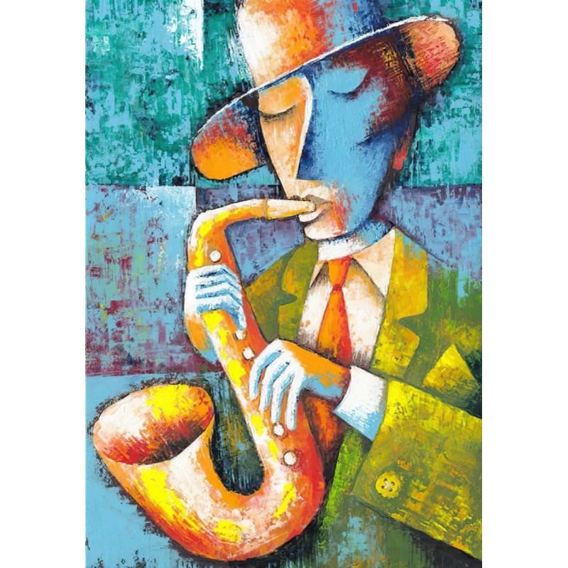 Man Playing Saxophone Painting