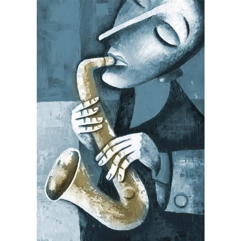 Musician Playing Saxophone Painting