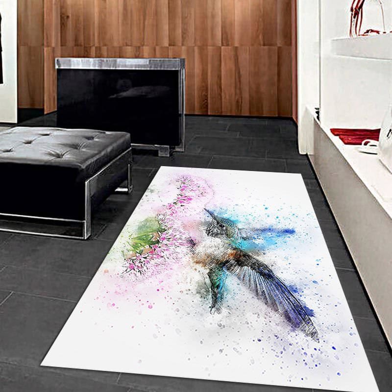 Sparrow Bird Patterned Digital Printed Carpet Sparrow Bird Patterned Digital Printed Carpet