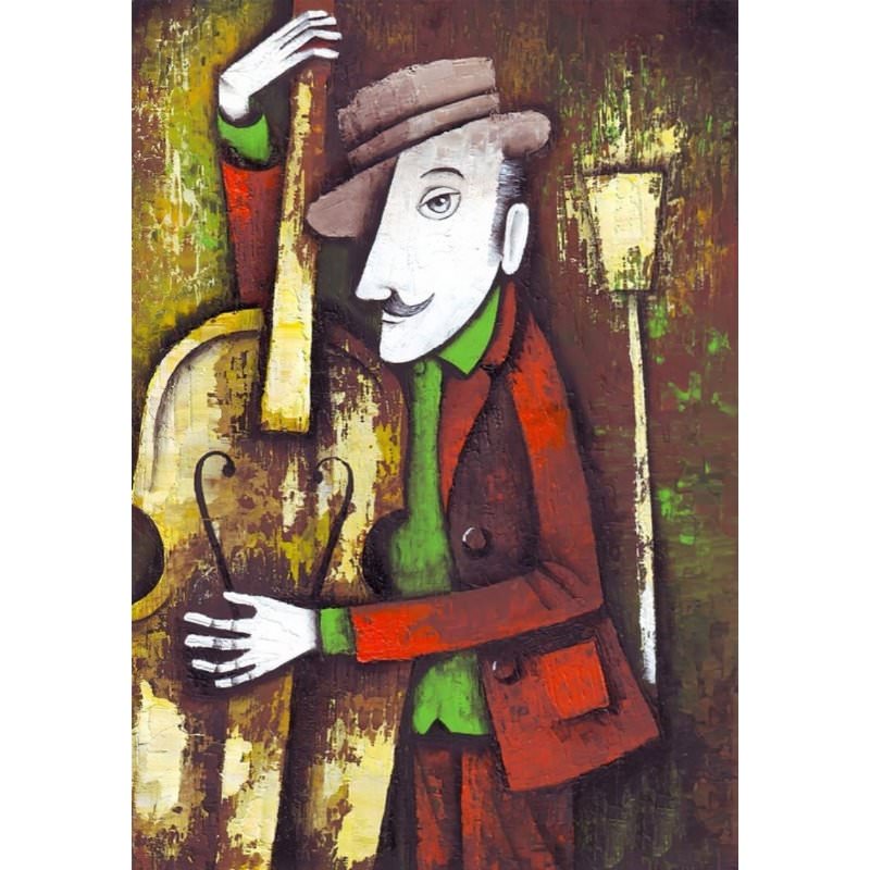 Cello Musician Painting on the Street